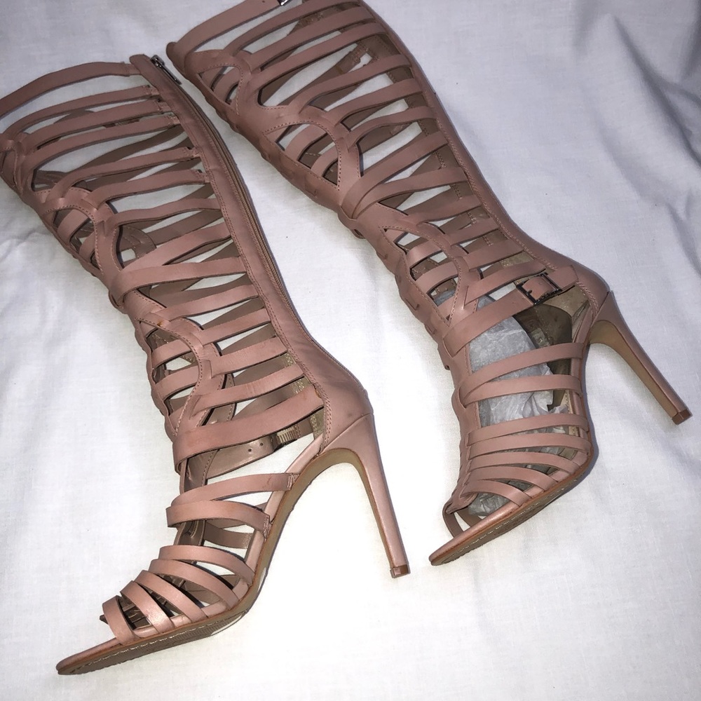 Vince Camuto leather gladiator high heel boots, never worn!